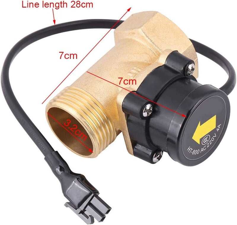 DEWIN Water Flow Sensor, HT-800 G1Thread Water Flow Sensor Switch, Water Flow Switch Automatic Flow Switch Thread 220V Water Pump Flow Sensor Automatic Control Switch - Image 5